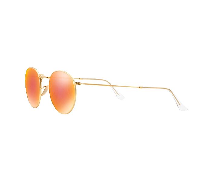 Ray Ban RB3447 112 69 3N 50 Round Gold Frame with Orange Mirrored Sunglass for Unisex - Zoom Image 2