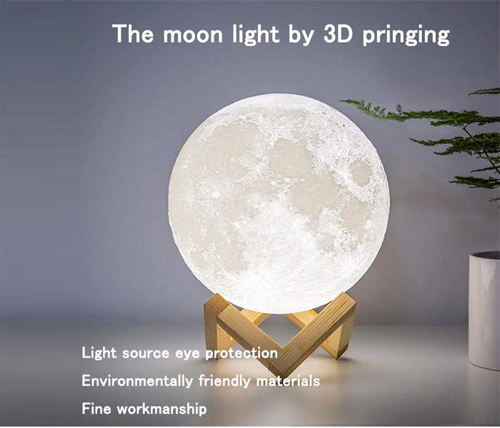 ML1221 Creative Touch 3D Moon Lamp - White - Zoom Image 1