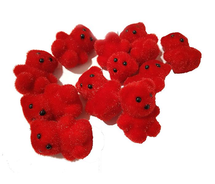 KMTE 10 Pieces Small Cute Teddy for Valentine Gifts - Red - Zoom Image 1