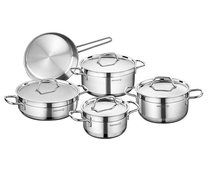 Korkmaz KO-A1660 9 Pieces Alfa Stainless Steel Cookware Set - Silver - Zoom Image 1