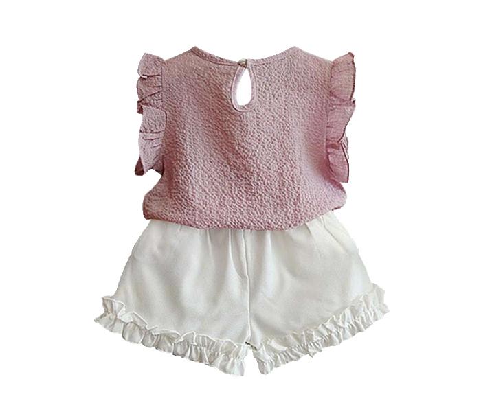 Little Wings Casual Pearl Sleeveless Chiffon Blouse & Shorts - Blue & Pink, 1 Piece Each - Zoom Image 4