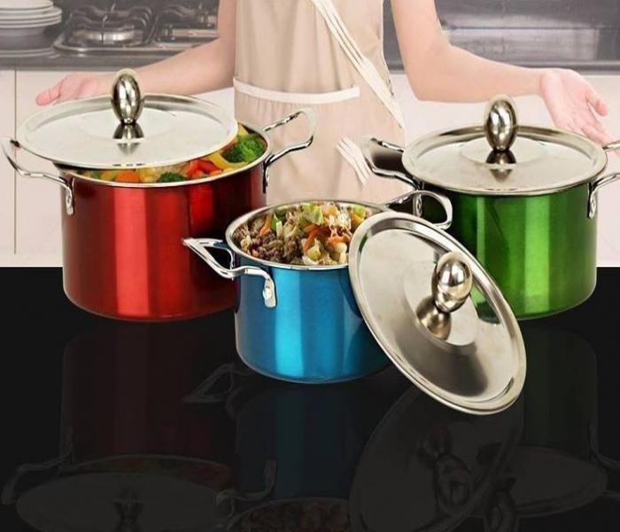 Stock pot  OE/PC-28 Stainless Steel Stock Pot Set -  6 Pcs - Zoom Image