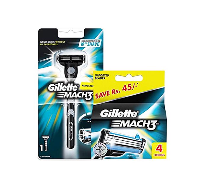 Gillette Mach 3 Razor with Pack of 4 Cartridges - Zoom Image