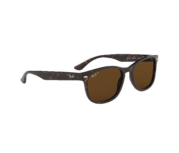 Ray Ban RB2184F 902 57 3P 57 Plorized Square Tortoise Frame with Brown Mirrored Sunglass for Unisex - Zoom Image 4