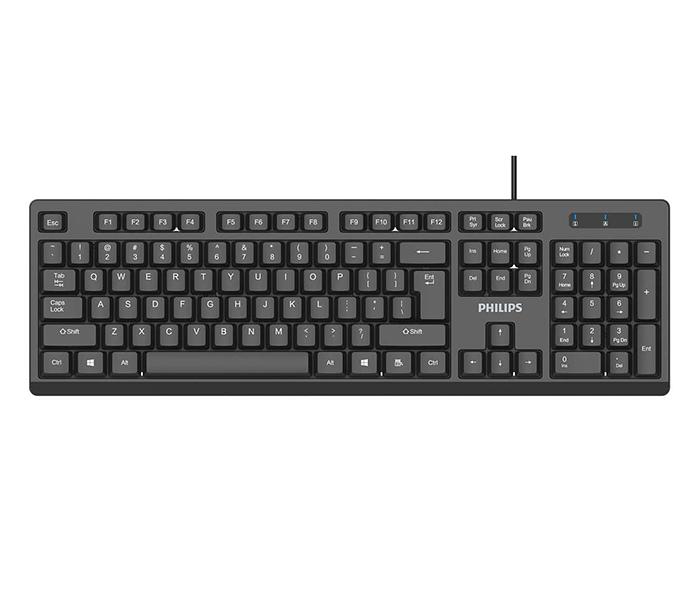 Philips SPK6234 Silent & Stylish Design USB 2.0 Wired keyboard - Black - Zoom Image 1