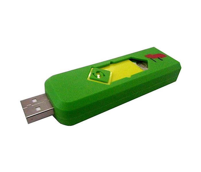 Electronic Rechargeable USB Lighter - Green &amp; Yellow - Zoom Image 2