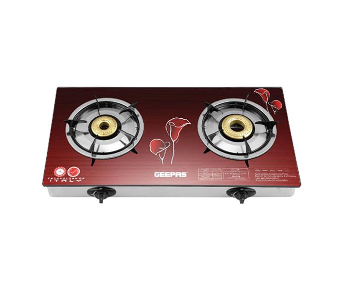 Geepas GK5602 2 Burners Glass Top Gas Cooker  - Zoom Image