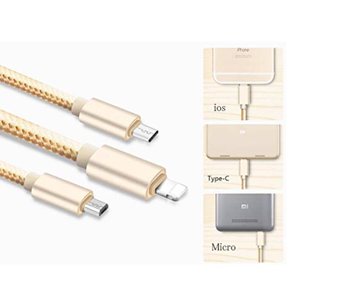 Universal 3 in 1 Multiple USB Charging Cord Adapter With Lightning Type-C Micro USB Port Connectors - Zoom Image 3