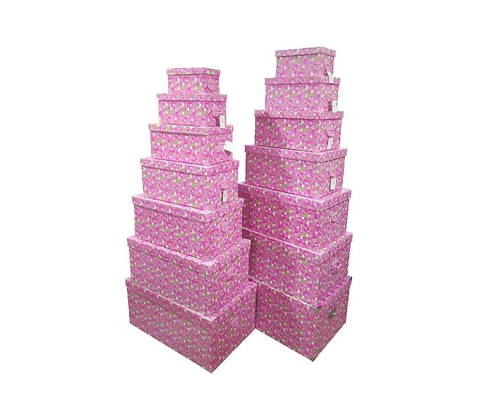 KMTE 7 Pieces Handmade Rectangular Storage Box Set - Pink, Buy 7 Get 7 Offer - Zoom Image 2