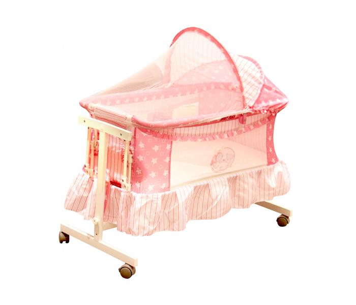 Baby Plus BP6599 Baby Crib with Retractable Hood - Beige - Zoom Image