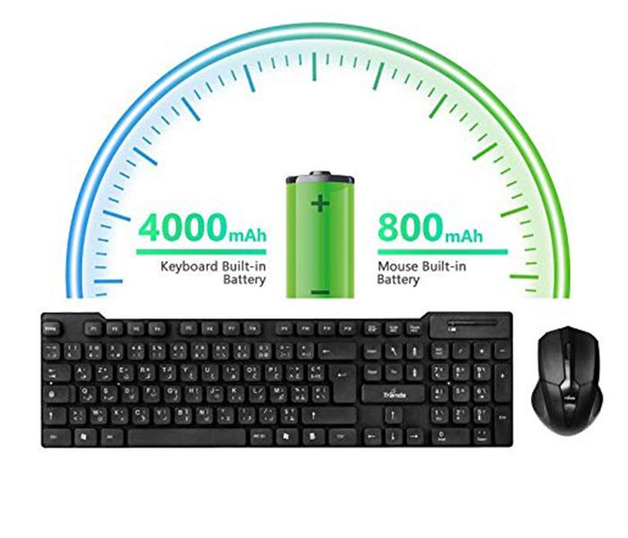 Trands TR-KB110 2.4G Wireless Keyboard & Mouse Combo - Black - Zoom Image 4