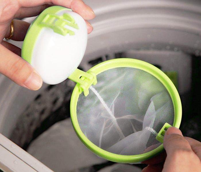 Washing Machine Wool Filtration Hair Removal Ball Removable Mesh Filter Bag - Green - Zoom Image 3