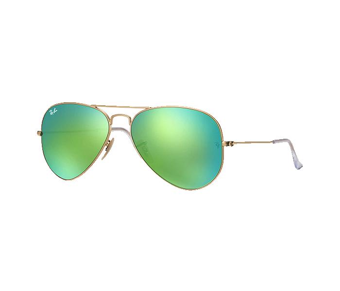 Ray Ban RB3025 112 19 3N 62 Aviator Matt Gold Frame with Green Mirrored Sunglass for Unisex - Zoom Image 1