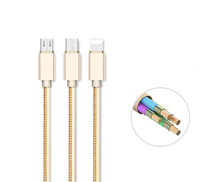 Universal 3 in 1 Multiple USB Charging Cord Adapter With Lightning Type-C Micro USB Port Connectors - Zoom Image 4