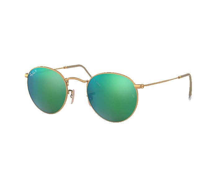 Ray Ban RB3447 112 19 3N 50 Round Gold Frame with Green Mirrored Sunglass for Unisex - Zoom Image 2