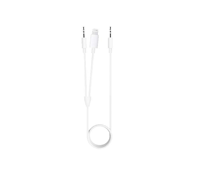 Trands TR-CA720 2-in-1 Lightning Aux Audio Cable - White - Zoom Image 1