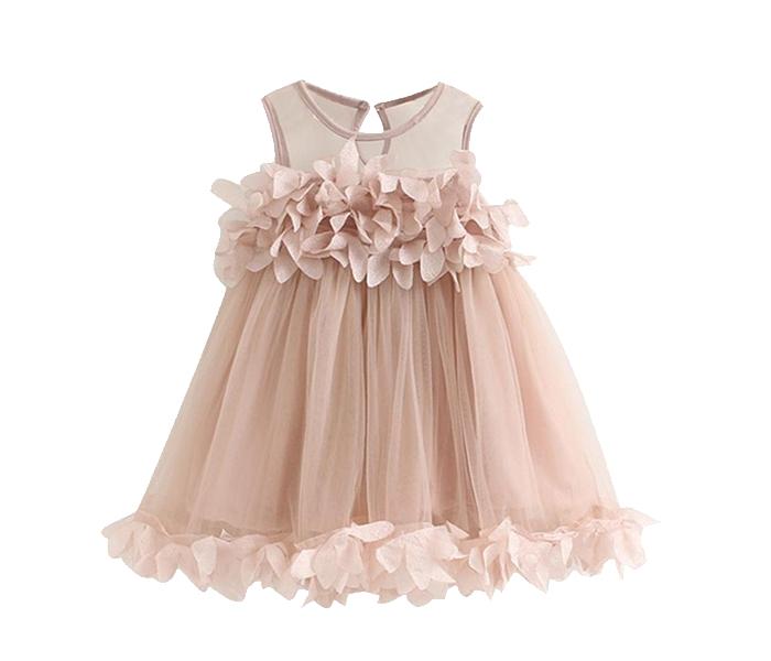 Little Wings 3 Years Sleeveless Flower Petal Decoration Princess Dress - Pink - Zoom Image