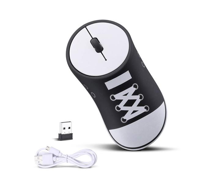 Wireless Charging Mouse 2.4G Creative Shoes Pattern Photoelectric Mouse - Black - Zoom Image 1