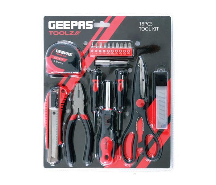 Geepas GT7637 18 Pcs Tool Kit Black and Red (Blocked) - Zoom Image 1