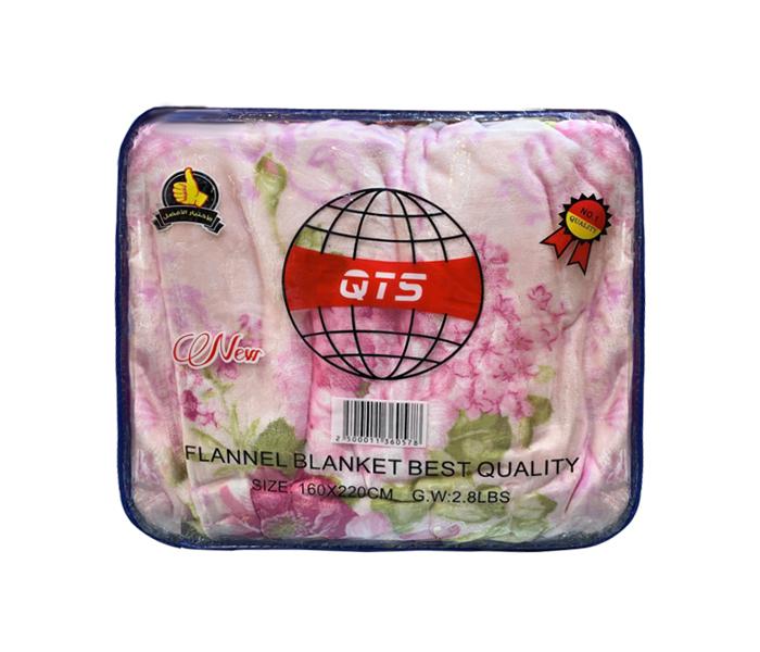 QTS Best Quality Flannel Blanket - Pink - Zoom Image