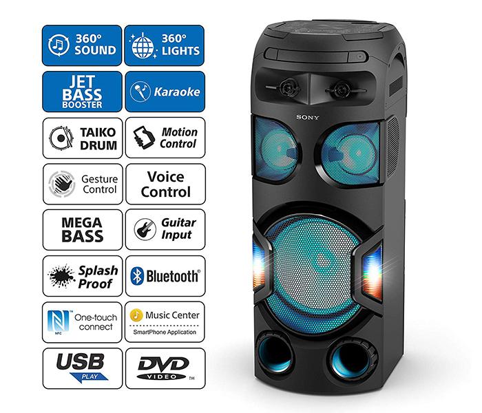 Sony MHC-V72D High Power Party Speaker System with Bluetooth Technology, Black - Zoom Image 2