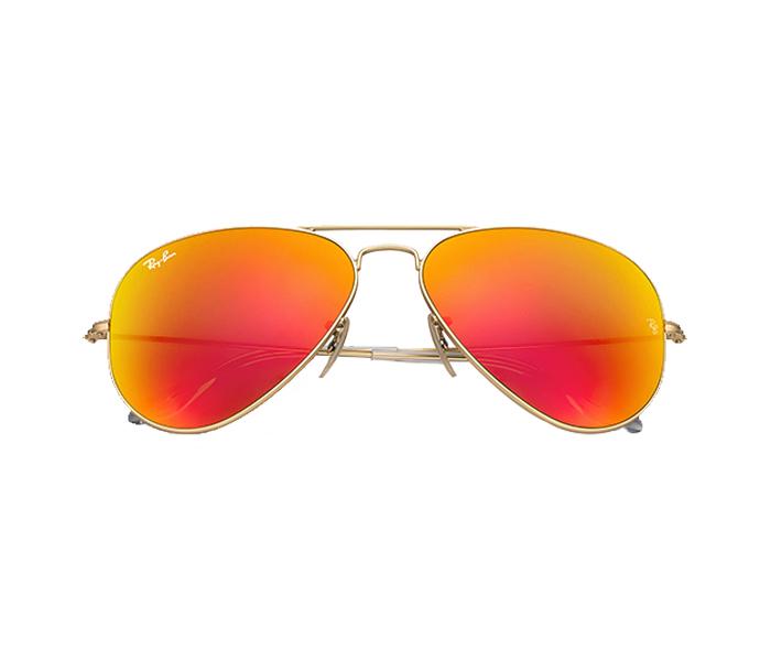 Ray Ban RB3025 112 69 2N 58 Aviator Matt Gold Frame with Orange Mirrored Sunglass for Unisex - Zoom Image 2