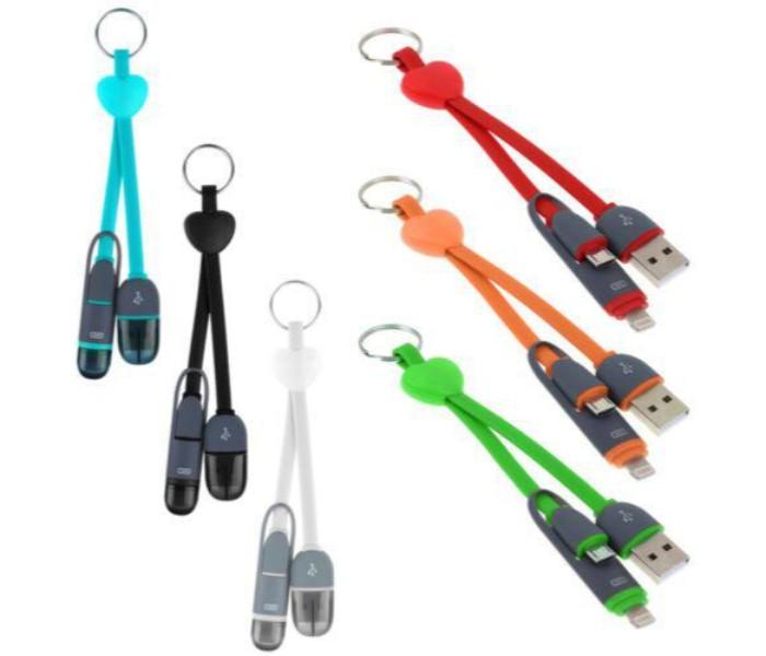 2 in 1  Keychain Micro USB Charger Cable for Android and iOS ZE693 Assorted - Zoom Image 3