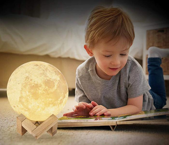 ML1221 Creative Touch 3D Moon Lamp - White - Zoom Image 3