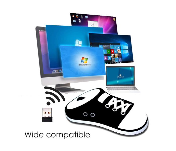 Wireless Charging Mouse 2.4G Creative Shoes Pattern Photoelectric Mouse - Blue - Zoom Image 4