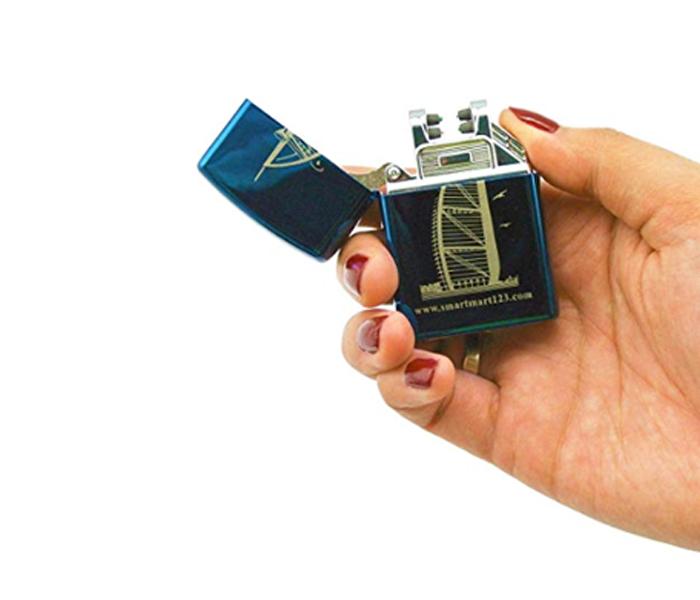 Smart USB charging Rechargeable and Flameless Cigarette Lighter Burj Al Arab Design - Blue  - Zoom Image 3