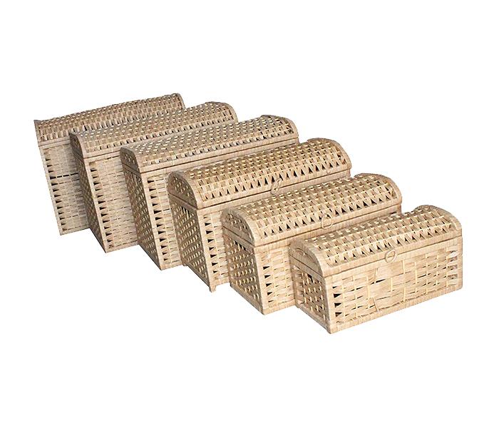 KMTE 6 Pieces Natural Laundry Basket Set - Brown, Buy 1 Get 1 Offer - Zoom Image 1