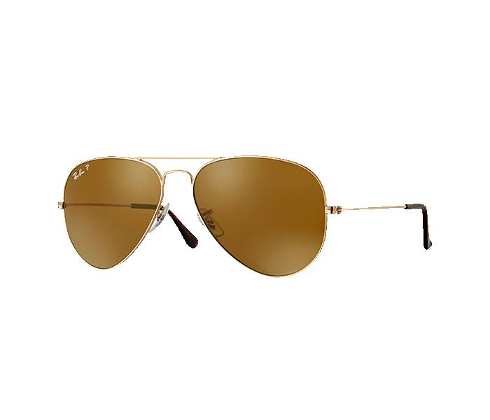 Ray Ban RB3025 001 57 3P 58 Aviator Polarized Classic B-15 Gold Frame with Brown Mirrored Sunglass for Unisex - Zoom Image 1