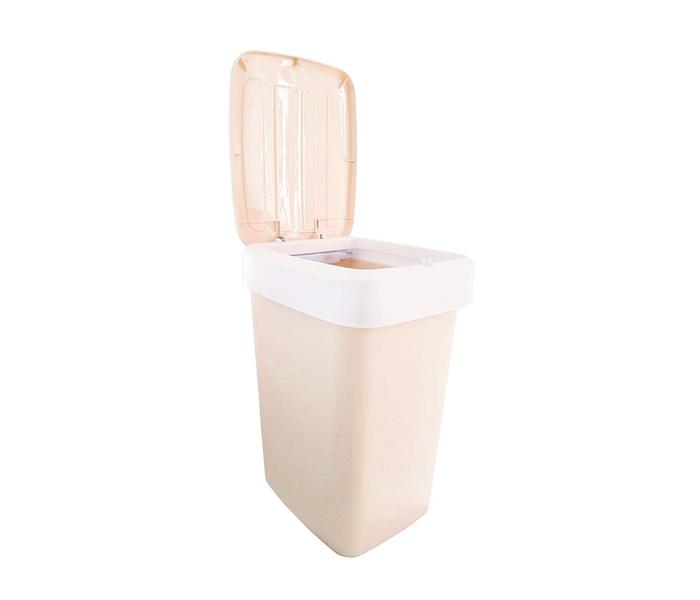 Click Top Lock Trash Bin with Pull-up Plastic Storage - Pink - Zoom Image 1