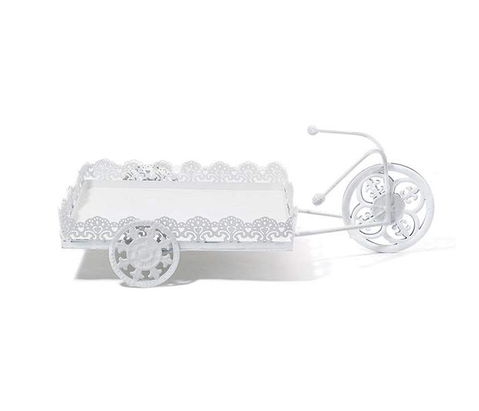 KMTE Home Decor Kreative Cycle with Square Tray Plant Stand for Flowers - White - Zoom Image 1