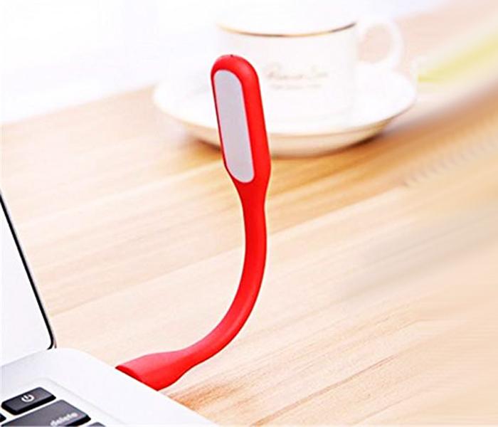 Mini Portable Flexible USB LED  Booking Light For Laptop - Red - Zoom Image 2