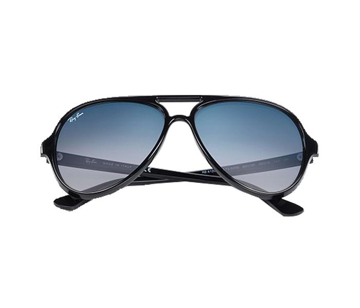 Ray Ban RB4125 601 3F 2N 59 Cats 5000 Classic Pilot Black Frame with Light Blue Mirrored Sunglass for Men - Zoom Image 2