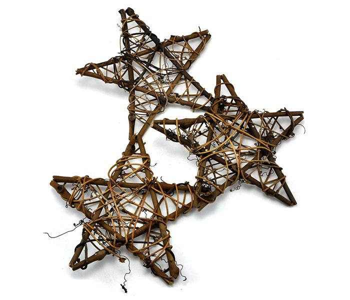 KMTE Natural Dried Rattan Wreath Door Wall Star - 3 Pieces - Zoom Image 2