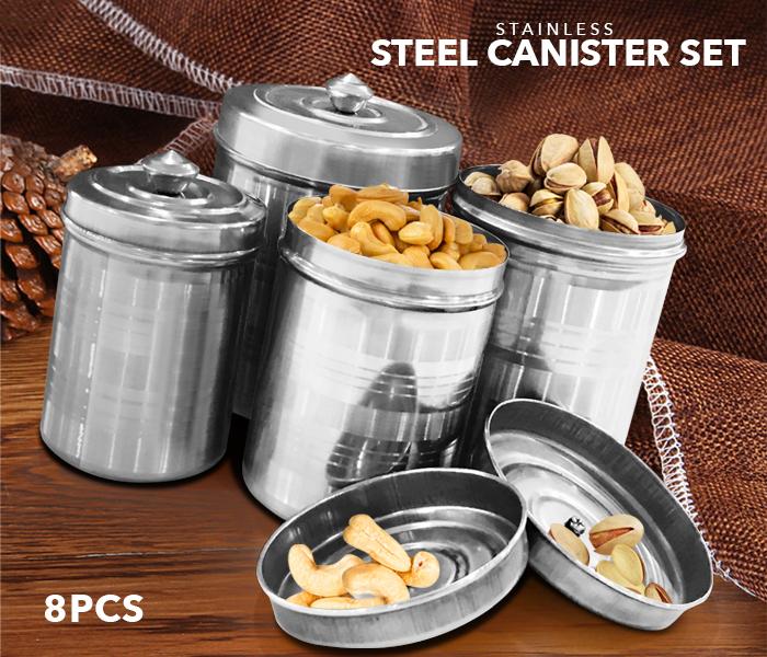 8 Pieces High Quality Stainless Steel Canister Set  - Zoom Image 1