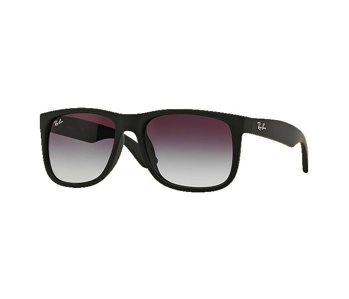 Ray Ban RB4165F 622 8G 54 3N Justin Gray Gradient Rectangle Black Frame with Grey Mirrored Sunglass for Unisex - Zoom Image 2