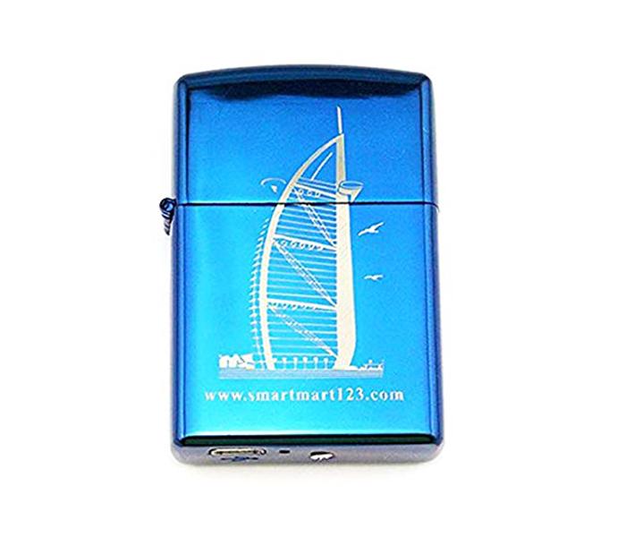 Smart USB charging Rechargeable and Flameless Cigarette Lighter Burj Al Arab Design - Blue  - Zoom Image 2