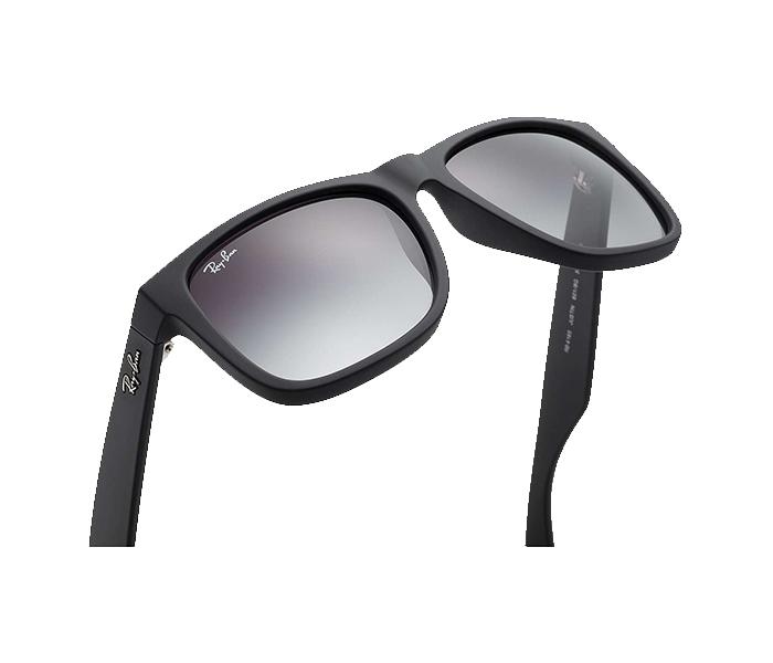 Ray Ban RB4165F 622 8G 54 3N Justin Gray Gradient Rectangle Black Frame with Grey Mirrored Sunglass for Unisex - Zoom Image 3