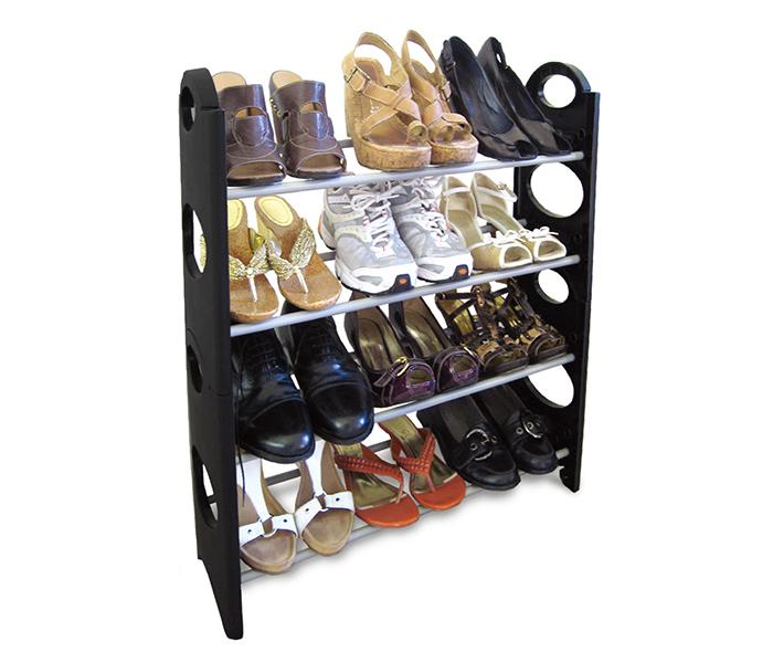 Home Pro 1764 4 Layers Shoe Rack - Black - Zoom Image 2