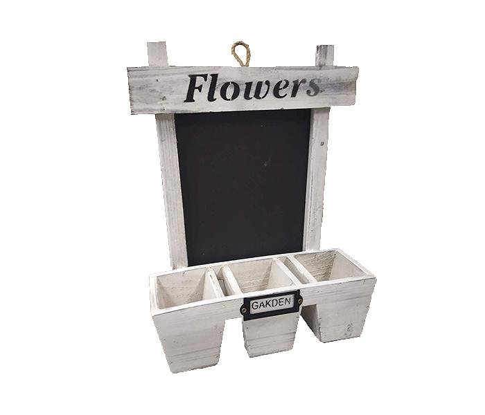 KMTE Wooden Indoor Flower Wall Hanging Modern Stand with Plant Pot Holder - White - Zoom Image 1