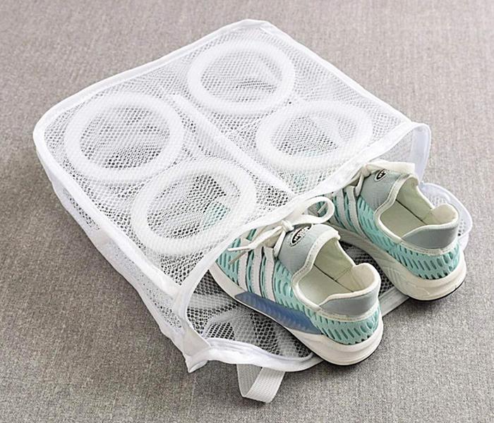 Mesh Laundry Shoes Bags for Washing Machine Dry Shoe Organizer Protector Hanging Bags Home Storage Organizer - Pink - Zoom Image 2