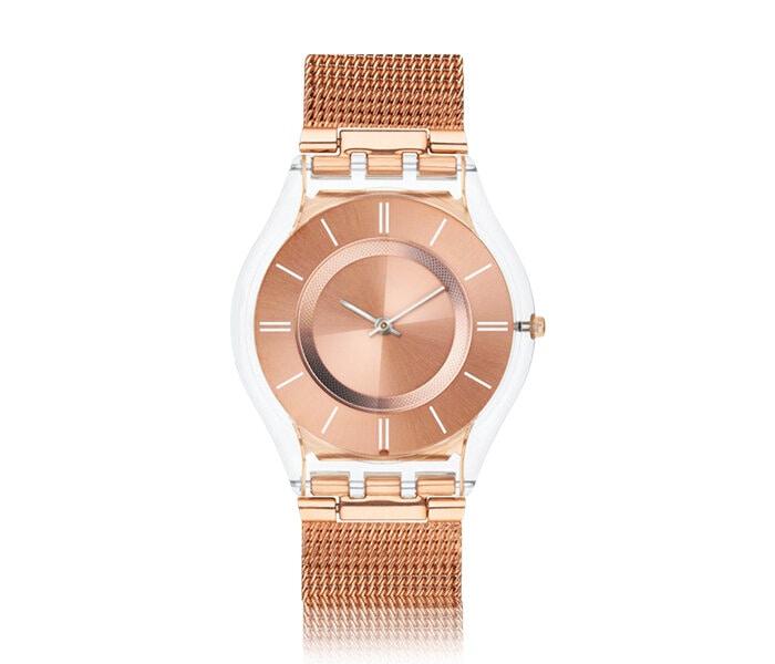 Stainless Steel Wrist Watch for Women - Rose Gold - Zoom Image