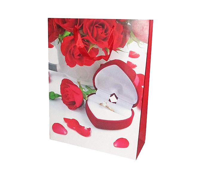 KMTE 12 Pieces Hand Made Paper Carry Bag with Love Ring - Red - Zoom Image