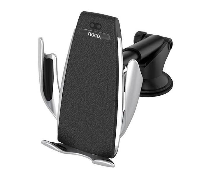 Hoco CA34 Elegant In-Car Phone Holder with Wireless Charging for 4-6.5 inch Mobile Phones, Silver - Zoom Image 2