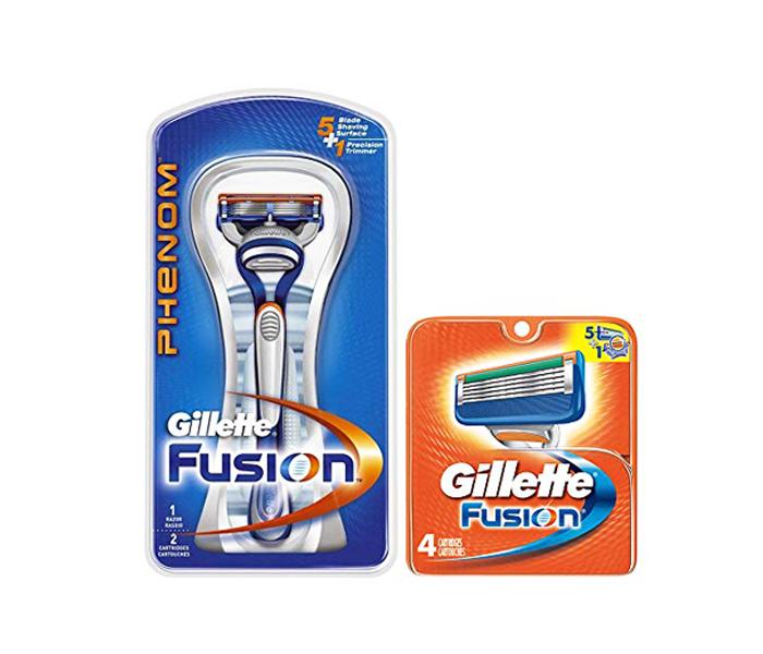 Gillette Fusion Phenom Razor with 2 Cartridges plus Pack of 4 Cartridges - Zoom Image