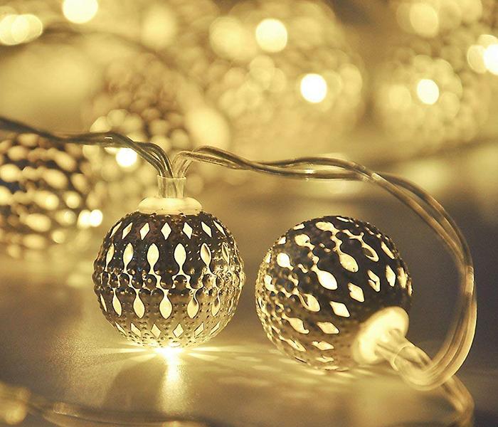 KMTE 20 LED Arabian Ball Globe Fairy String Lights for Outdoor Garden &amp; Yard - Zoom Image 1