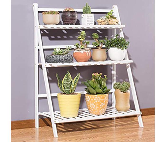 KMTE Three Layers Wooden Flowers Shelves & Racks Storage Foldable Flower Stand - White - Zoom Image 3